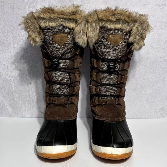 BEARPAW 🐻Womens Suede Earth Lace Up Rory Faux Fur Collar Boots Waterproof Siz10 - Picture 5 of 11